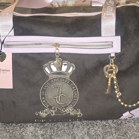 Juicy Couture Chocolate Classic Juicy Lover Weekender Duffle Bag - Picture 2 of 7